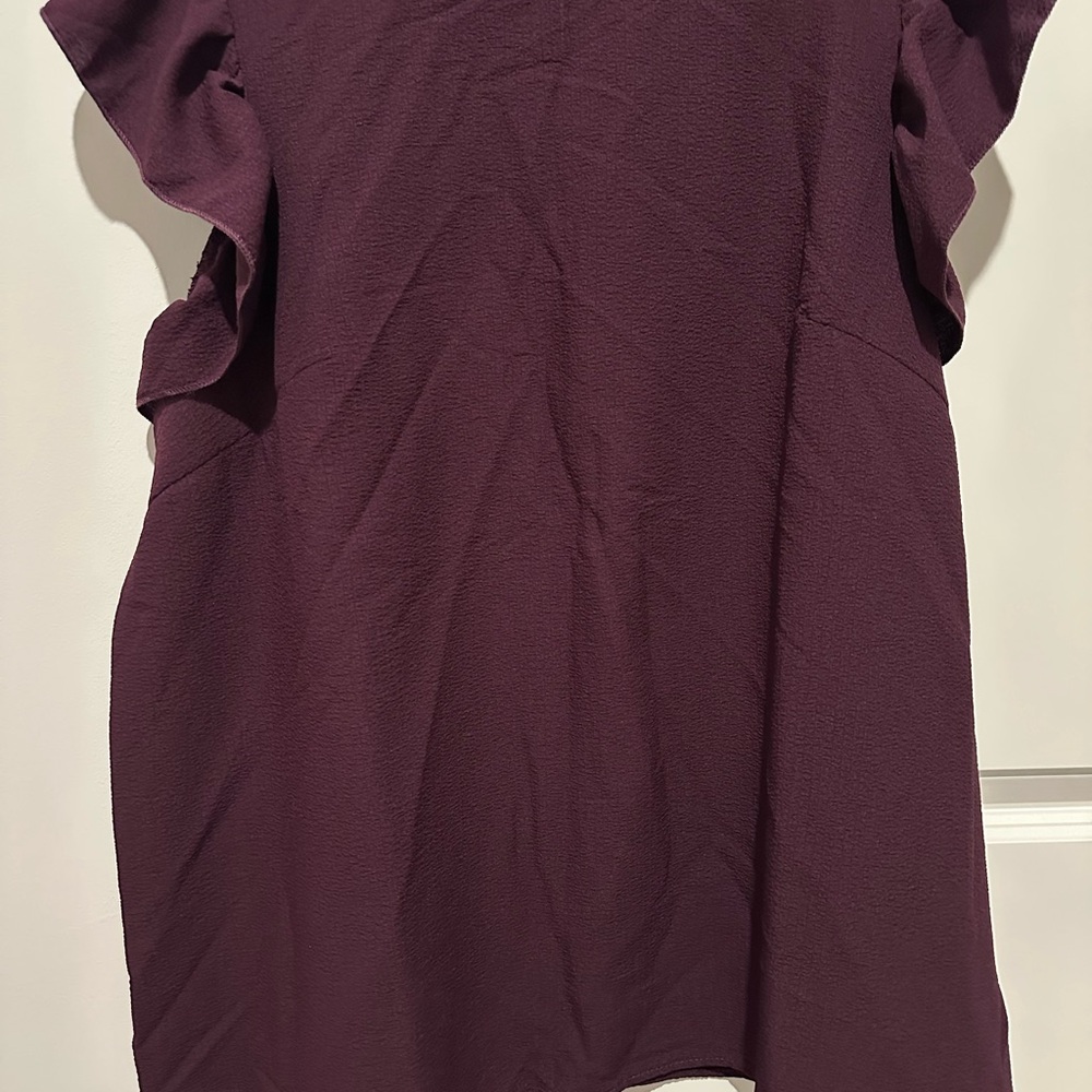 SHEIN Deep Purple Ruffle Sleeve Blouse